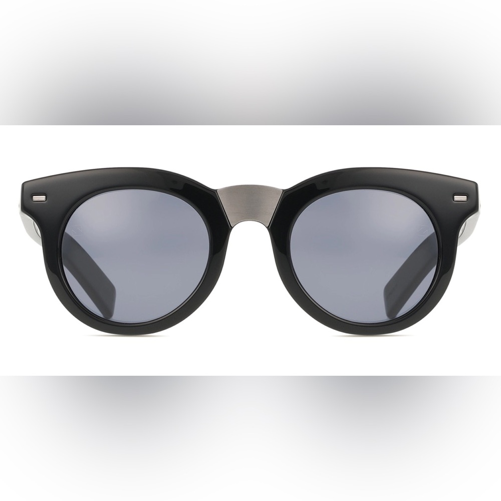 Ermenegildo Zegna  Stylish Black and Silver Sunglasses